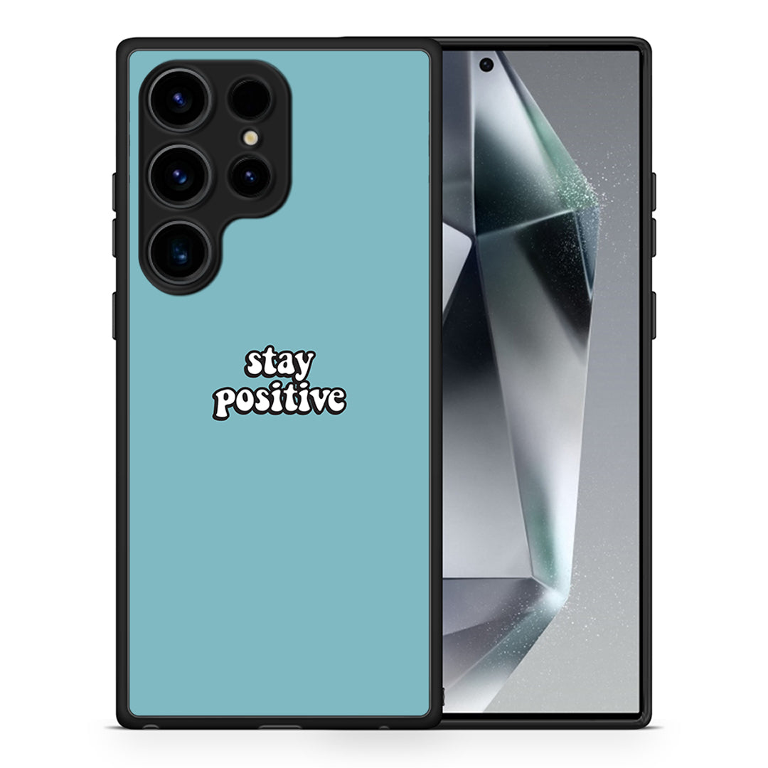 Θήκη Samsung Galaxy S25 Ultra Positive Text από τη Smartfits με σχέδιο στο πίσω μέρος και μαύρο περίβλημα | Samsung Galaxy S25 Ultra Positive Text case with colorful back and black bezels