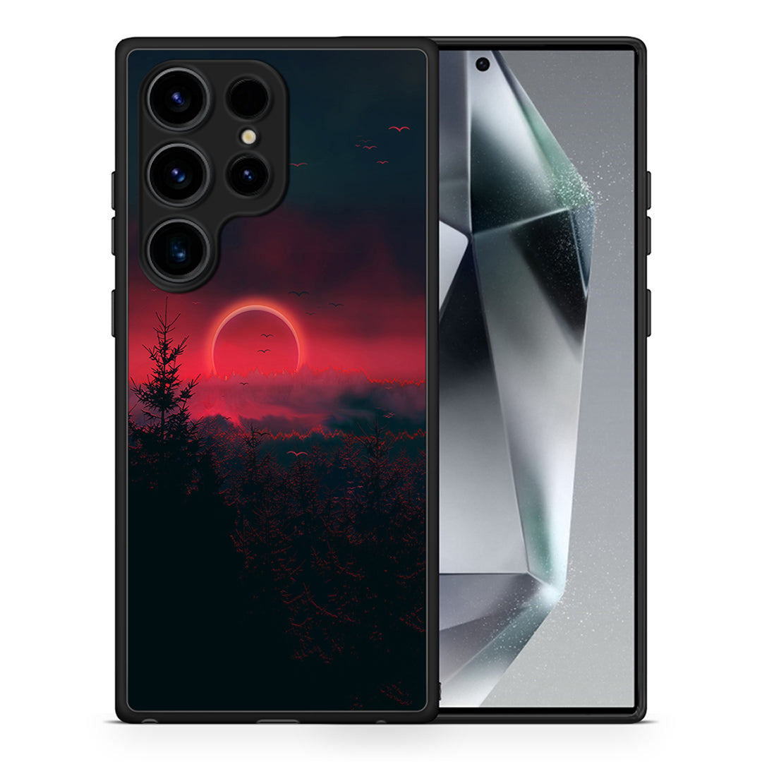 Θήκη Samsung Galaxy S25 Ultra Sunset Tropic από τη Smartfits με σχέδιο στο πίσω μέρος και μαύρο περίβλημα | Samsung Galaxy S25 Ultra Sunset Tropic case with colorful back and black bezels