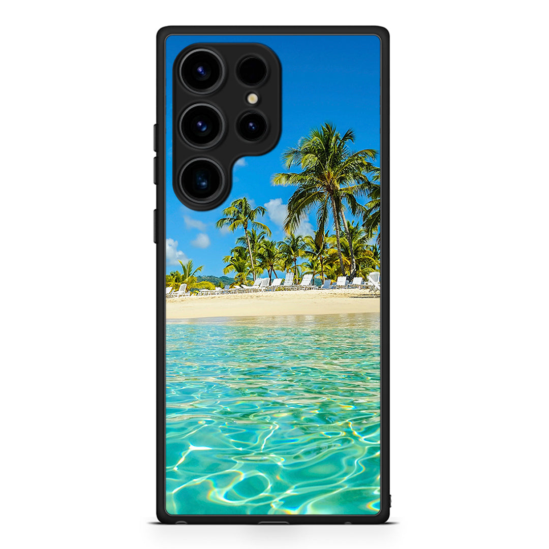 Samsung Galaxy S25 Ultra Tropical Vibes Θήκη από τη Smartfits με σχέδιο στο πίσω μέρος και μαύρο περίβλημα | Smartphone case with colorful back and black bezels by Smartfits