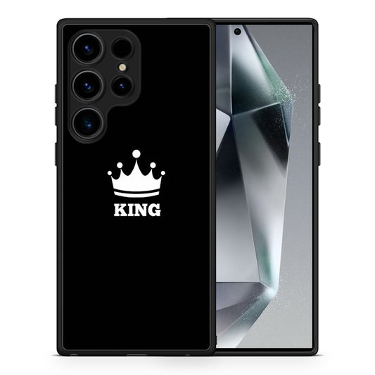 Θήκη Samsung Galaxy S25 Ultra King Valentine από τη Smartfits με σχέδιο στο πίσω μέρος και μαύρο περίβλημα | Samsung Galaxy S25 Ultra King Valentine case with colorful back and black bezels