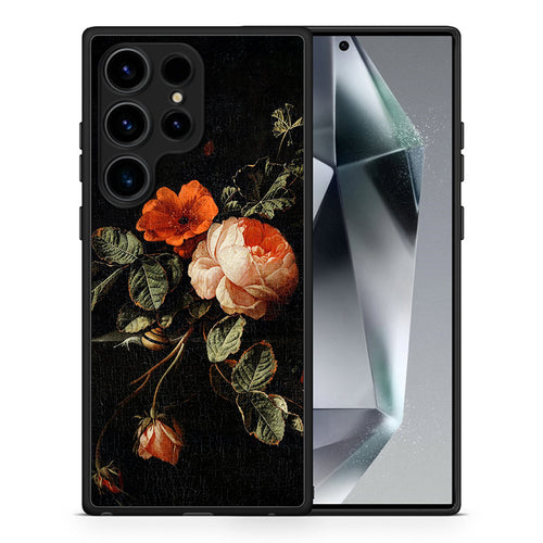 Θήκη Samsung Galaxy S25 Ultra Vintage Roses από τη Smartfits με σχέδιο στο πίσω μέρος και μαύρο περίβλημα | Samsung Galaxy S25 Ultra Vintage Roses case with colorful back and black bezels