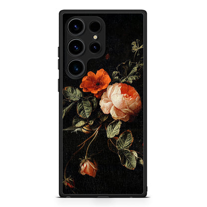 Samsung Galaxy S25 Ultra Vintage Roses θήκη από τη Smartfits με σχέδιο στο πίσω μέρος και μαύρο περίβλημα | Smartphone case with colorful back and black bezels by Smartfits