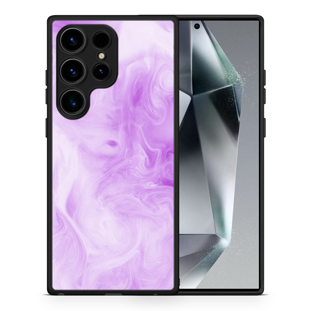Θήκη Samsung Galaxy S25 Ultra Lavender Watercolor από τη Smartfits με σχέδιο στο πίσω μέρος και μαύρο περίβλημα | Samsung Galaxy S25 Ultra Lavender Watercolor case with colorful back and black bezels