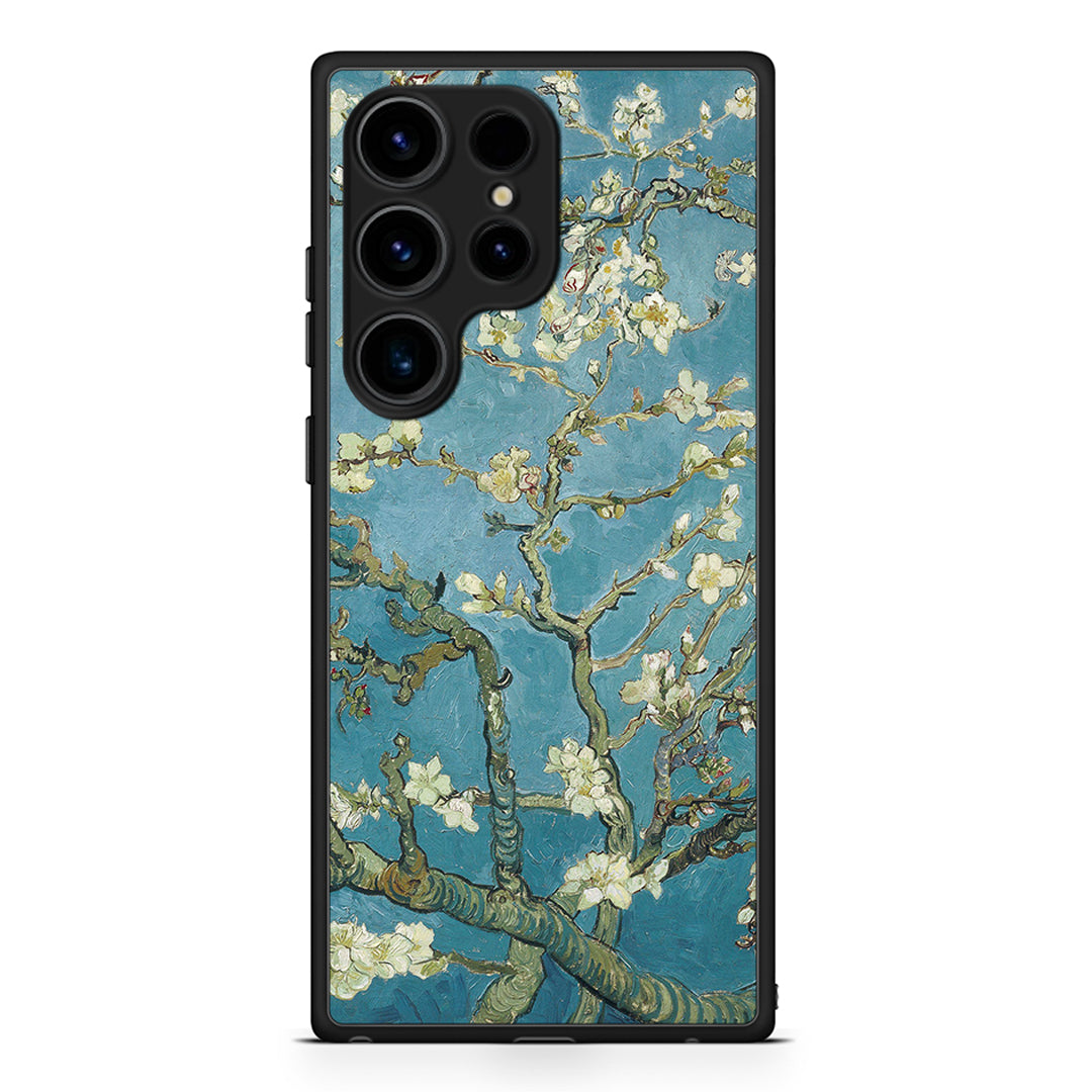 Samsung Galaxy S25 Ultra White Blossoms θήκη από τη Smartfits με σχέδιο στο πίσω μέρος και μαύρο περίβλημα | Smartphone case with colorful back and black bezels by Smartfits