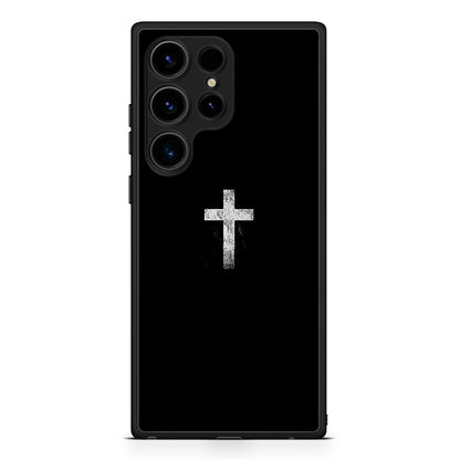 Samsung Galaxy S25 Ultra White Cross θήκη από τη Smartfits με σχέδιο στο πίσω μέρος και μαύρο περίβλημα | Smartphone case with colorful back and black bezels by Smartfits