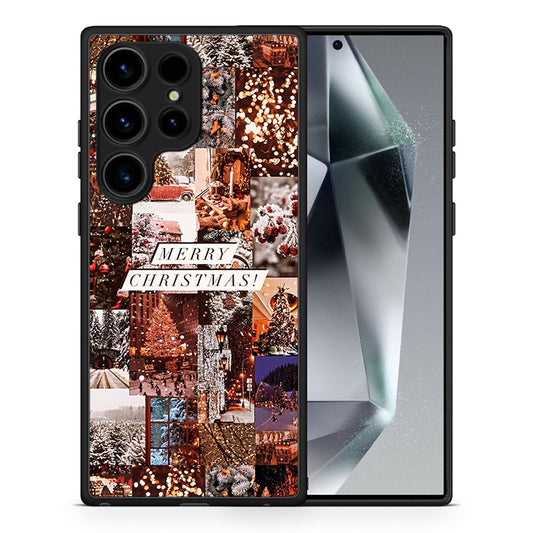 Θήκη Samsung Galaxy S25 Ultra Xmas Collage από τη Smartfits με σχέδιο στο πίσω μέρος και μαύρο περίβλημα | Samsung Galaxy S25 Ultra Xmas Collage case with colorful back and black bezels