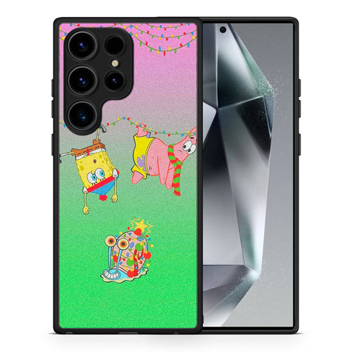 Θήκη Samsung Galaxy S25 Ultra Xmas Lights από τη Smartfits με σχέδιο στο πίσω μέρος και μαύρο περίβλημα | Samsung Galaxy S25 Ultra Xmas Lights case with colorful back and black bezels