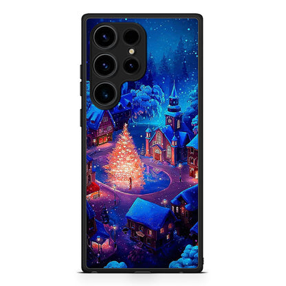 Samsung Galaxy S25 Ultra Xmas Village θήκη από τη Smartfits με σχέδιο στο πίσω μέρος και μαύρο περίβλημα | Smartphone case with colorful back and black bezels by Smartfits