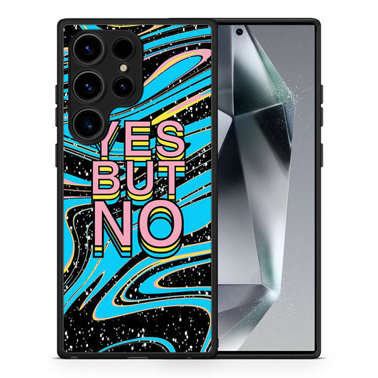 Θήκη Samsung Galaxy S25 Ultra Yes But No από τη Smartfits με σχέδιο στο πίσω μέρος και μαύρο περίβλημα | Samsung Galaxy S25 Ultra Yes But No case with colorful back and black bezels