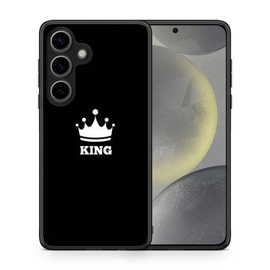 Θήκη Samsung Galaxy S25 King Valentine από τη Smartfits με σχέδιο στο πίσω μέρος και μαύρο περίβλημα | Samsung Galaxy S25 King Valentine case with colorful back and black bezels