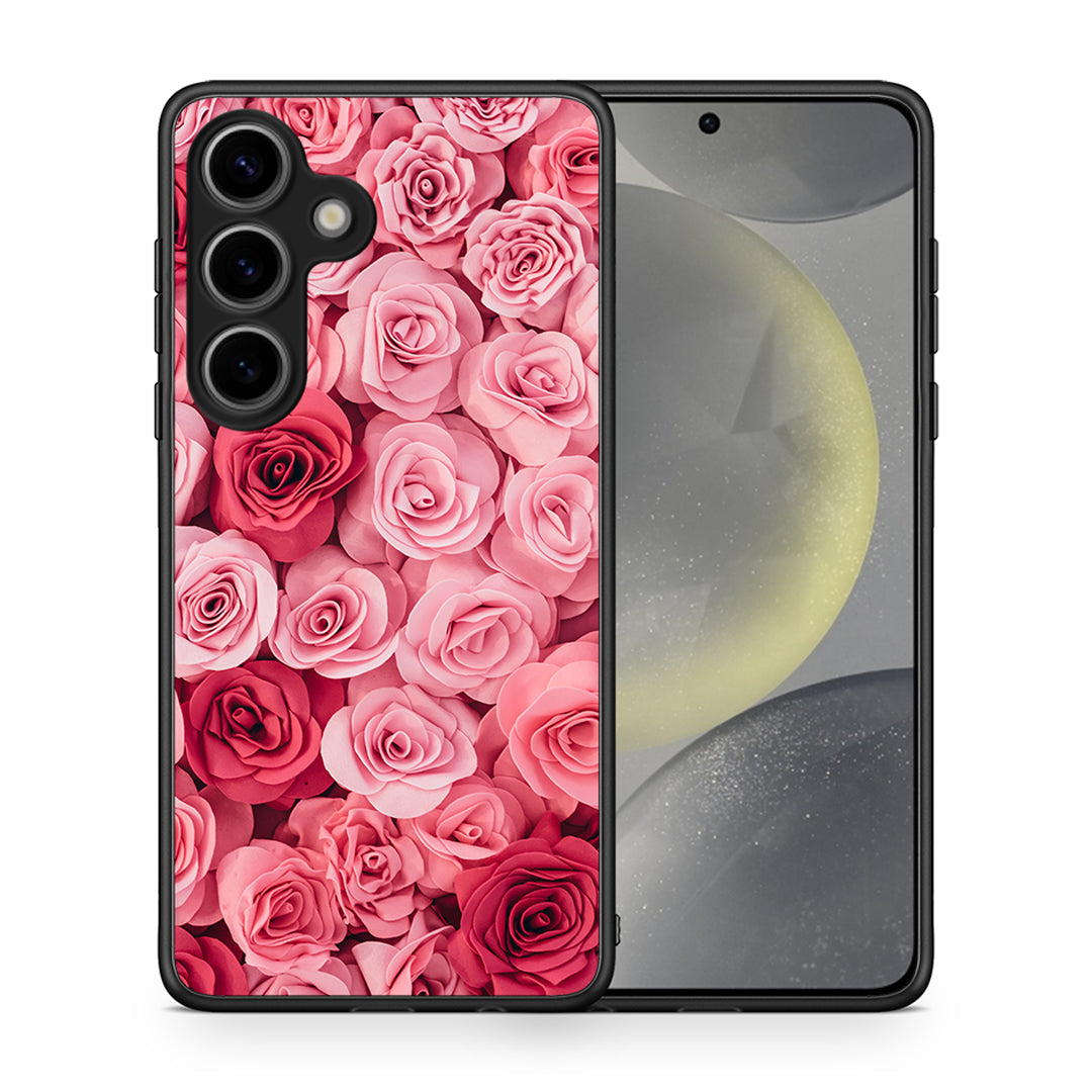 Θήκη Samsung Galaxy S25 RoseGarden Valentine από τη Smartfits με σχέδιο στο πίσω μέρος και μαύρο περίβλημα | Samsung Galaxy S25 RoseGarden Valentine case with colorful back and black bezels