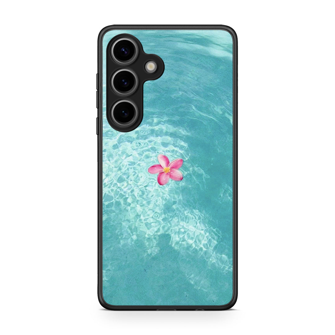 Samsung Galaxy S25 Water Flower Θήκη από τη Smartfits με σχέδιο στο πίσω μέρος και μαύρο περίβλημα | Smartphone case with colorful back and black bezels by Smartfits
