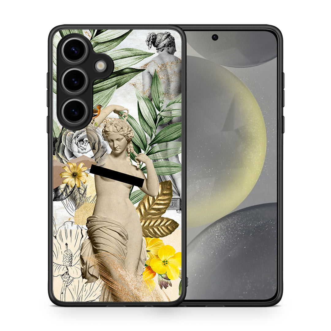 Θήκη Samsung Galaxy S25 Woman Statue από τη Smartfits με σχέδιο στο πίσω μέρος και μαύρο περίβλημα | Samsung Galaxy S25 Woman Statue case with colorful back and black bezels