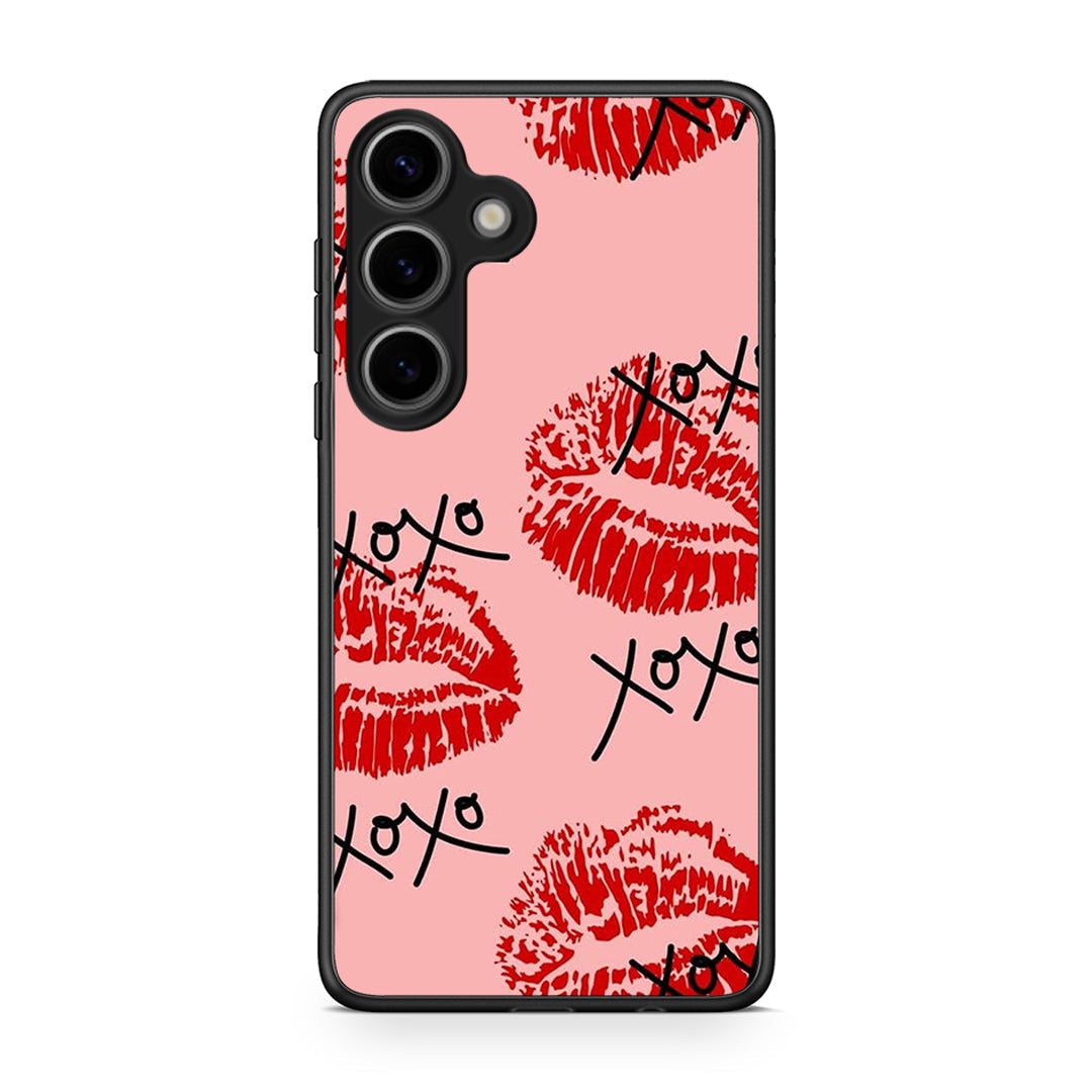 Samsung Galaxy S25 XOXO Lips θήκη από τη Smartfits με σχέδιο στο πίσω μέρος και μαύρο περίβλημα | Smartphone case with colorful back and black bezels by Smartfits