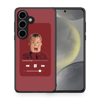 Θήκη Samsung Galaxy S25 Xmas Alone Music από τη Smartfits με σχέδιο στο πίσω μέρος και μαύρο περίβλημα | Samsung Galaxy S25 Xmas Alone Music case with colorful back and black bezels