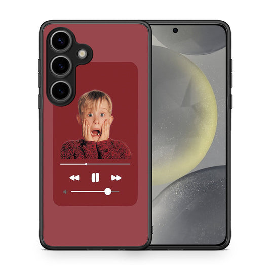 Θήκη Samsung Galaxy S25 Xmas Alone Music από τη Smartfits με σχέδιο στο πίσω μέρος και μαύρο περίβλημα | Samsung Galaxy S25 Xmas Alone Music case with colorful back and black bezels