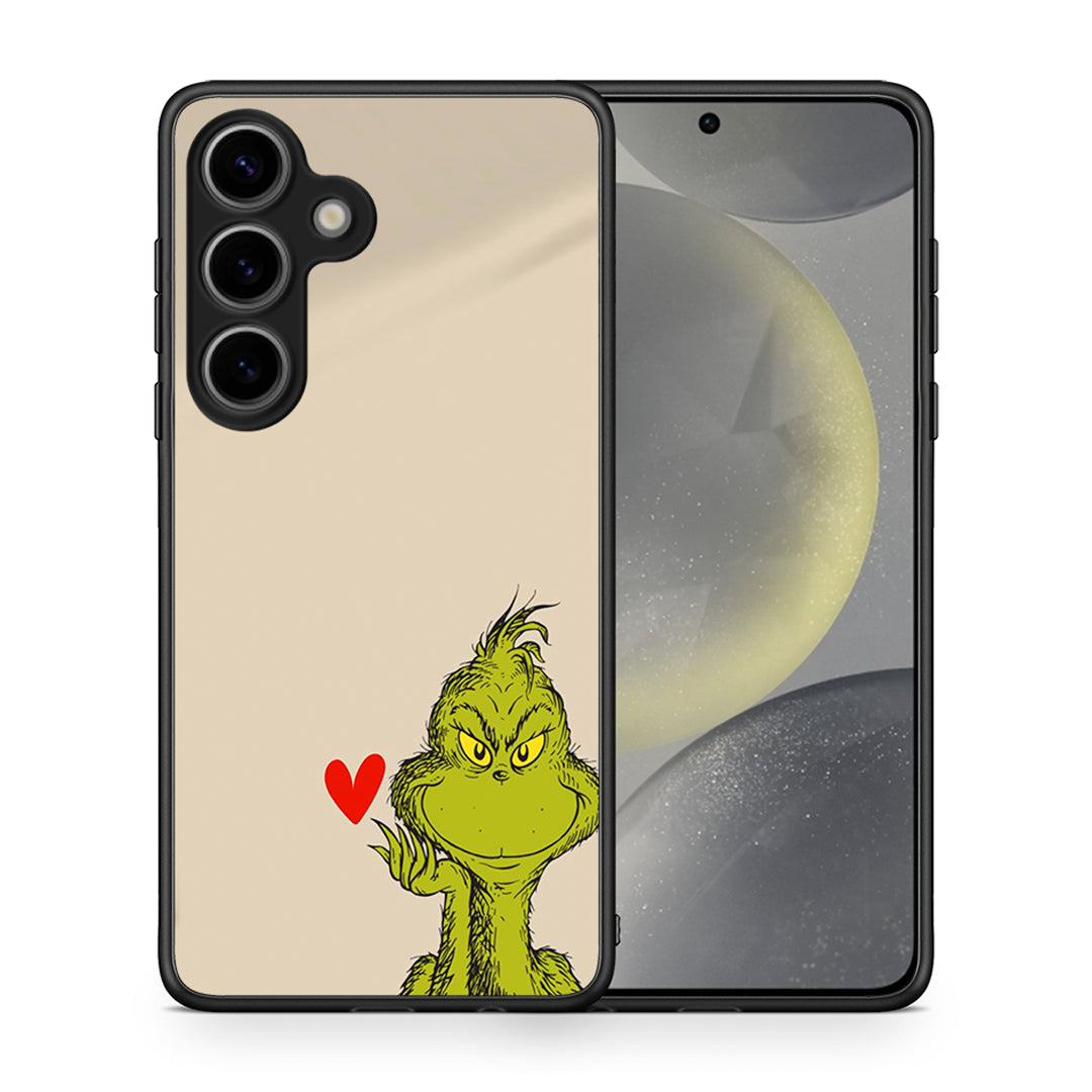 Θήκη Samsung Galaxy S25 Xmas Grinch από τη Smartfits με σχέδιο στο πίσω μέρος και μαύρο περίβλημα | Samsung Galaxy S25 Xmas Grinch case with colorful back and black bezels