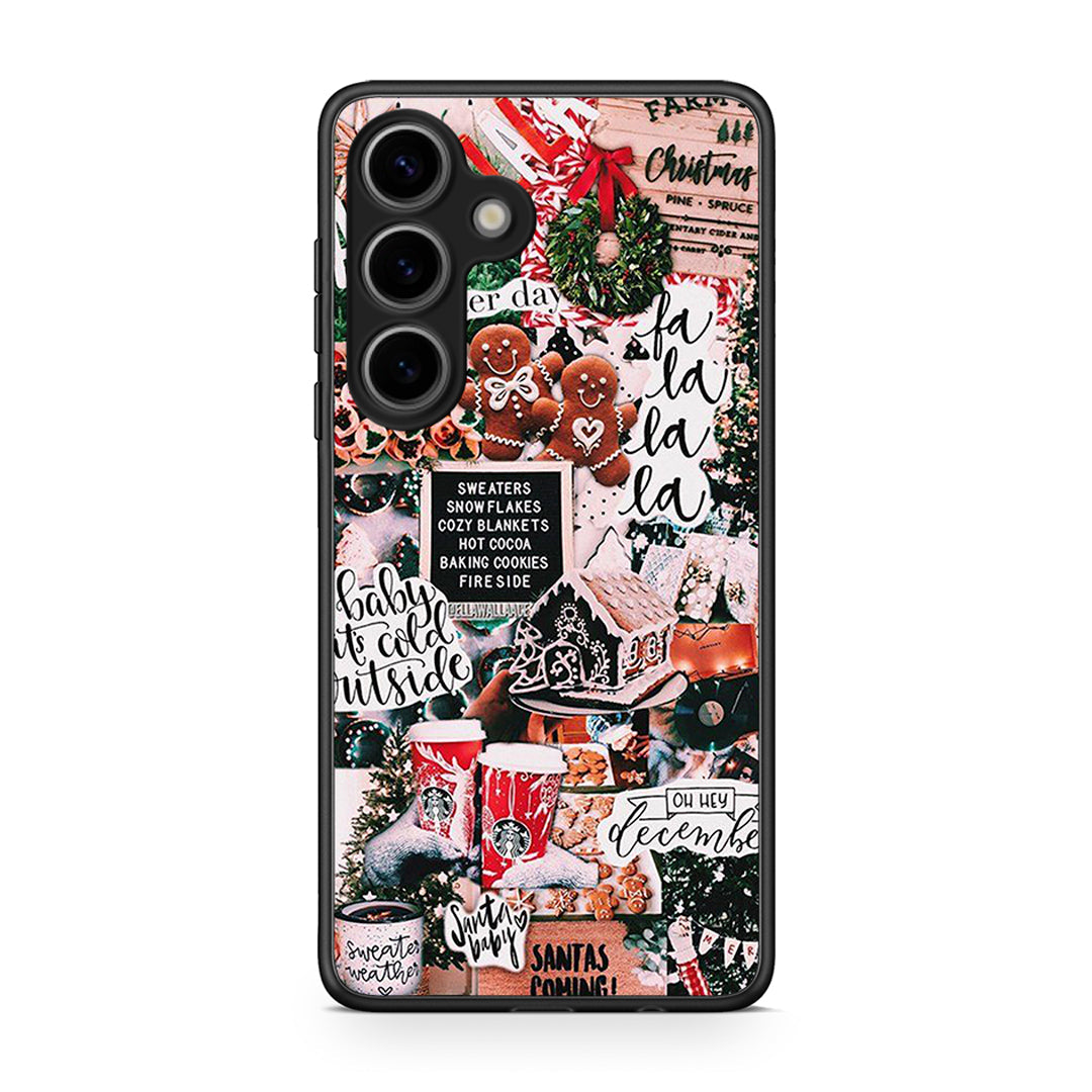 Samsung Galaxy S25 Xmas Habbits θήκη από τη Smartfits με σχέδιο στο πίσω μέρος και μαύρο περίβλημα | Smartphone case with colorful back and black bezels by Smartfits