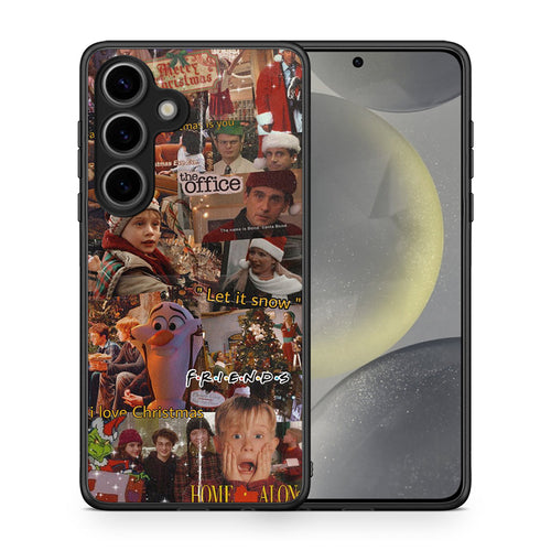 Θήκη Samsung Galaxy S25 Xmas Wishes από τη Smartfits με σχέδιο στο πίσω μέρος και μαύρο περίβλημα | Samsung Galaxy S25 Xmas Wishes case with colorful back and black bezels