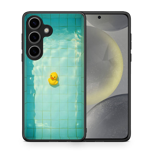 Θήκη Samsung Galaxy S25 Yellow Duck από τη Smartfits με σχέδιο στο πίσω μέρος και μαύρο περίβλημα | Samsung Galaxy S25 Yellow Duck case with colorful back and black bezels