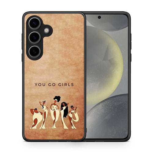 Θήκη Samsung Galaxy S25 You Go Girl από τη Smartfits με σχέδιο στο πίσω μέρος και μαύρο περίβλημα | Samsung Galaxy S25 You Go Girl case with colorful back and black bezels