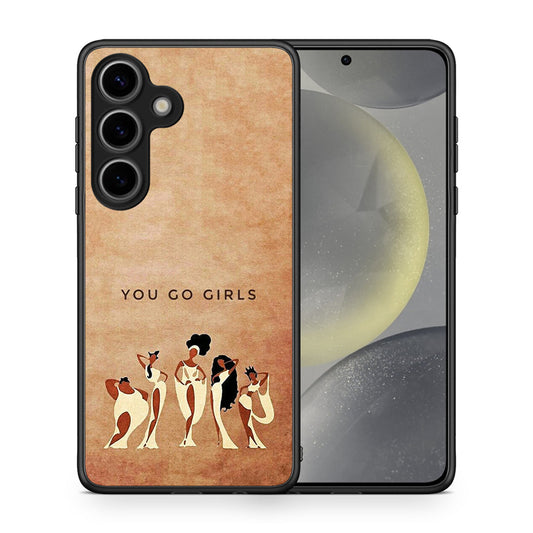 Θήκη Samsung Galaxy S25 You Go Girl από τη Smartfits με σχέδιο στο πίσω μέρος και μαύρο περίβλημα | Samsung Galaxy S25 You Go Girl case with colorful back and black bezels