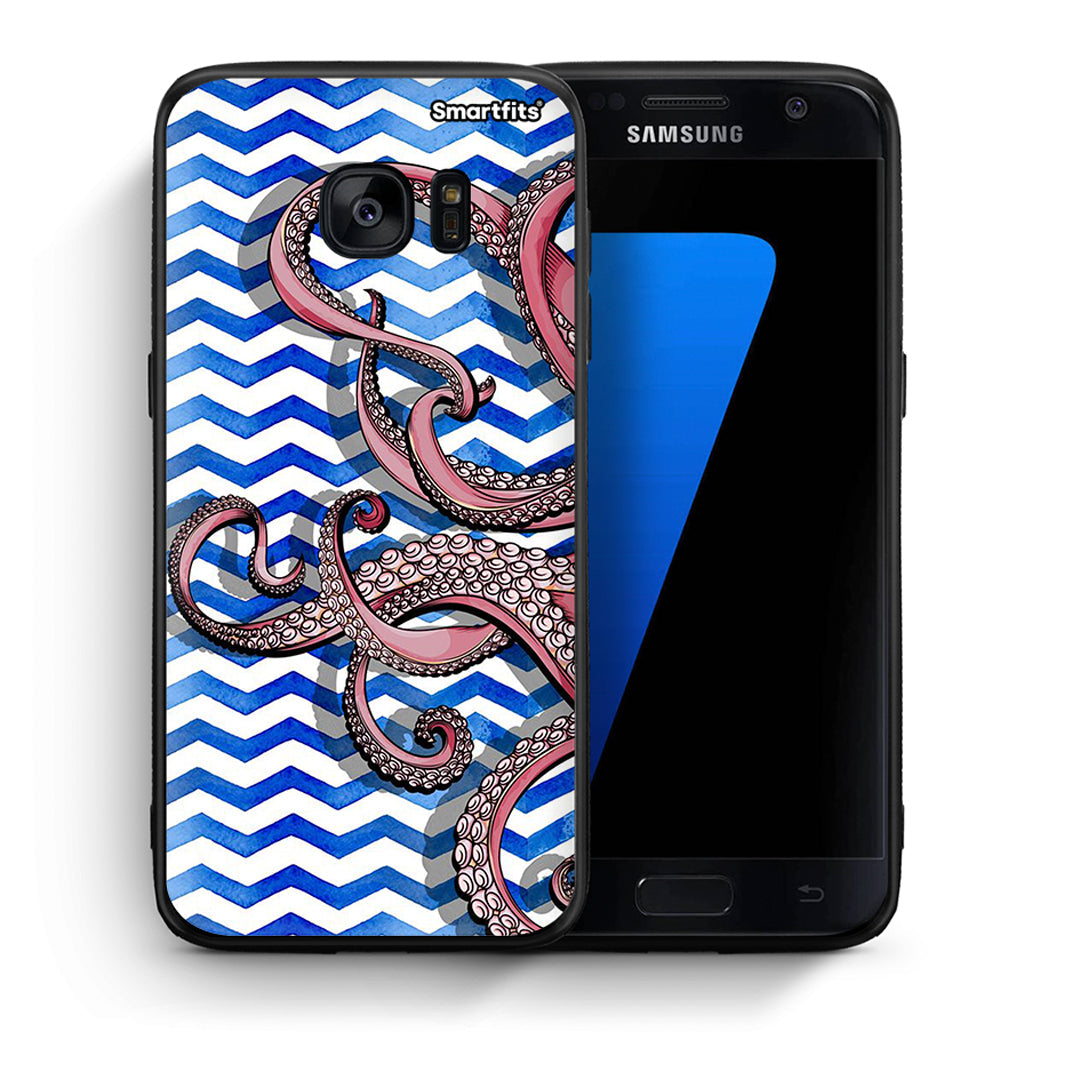 Θήκη Samsung S7 Chevron Devilfish από τη Smartfits με σχέδιο στο πίσω μέρος και μαύρο περίβλημα | Samsung S7 Chevron Devilfish case with colorful back and black bezels