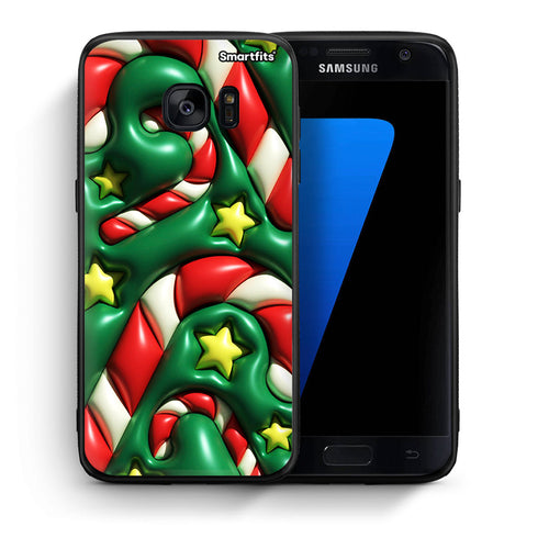 Θήκη Samsung S7 Christmas Bubbles από τη Smartfits με σχέδιο στο πίσω μέρος και μαύρο περίβλημα | Samsung S7 Christmas Bubbles case with colorful back and black bezels