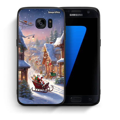 Θήκη Samsung S7 Christmas Snow από τη Smartfits με σχέδιο στο πίσω μέρος και μαύρο περίβλημα | Samsung S7 Christmas Snow case with colorful back and black bezels