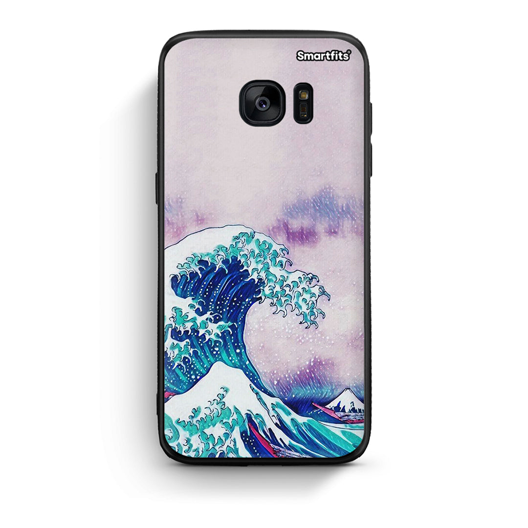 samsung s7 Blue Waves θήκη από τη Smartfits με σχέδιο στο πίσω μέρος και μαύρο περίβλημα | Smartphone case with colorful back and black bezels by Smartfits
