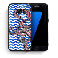 Thumbnail for Θήκη Samsung S7 Edge Chevron Devilfish από τη Smartfits με σχέδιο στο πίσω μέρος και μαύρο περίβλημα | Samsung S7 Edge Chevron Devilfish case with colorful back and black bezels