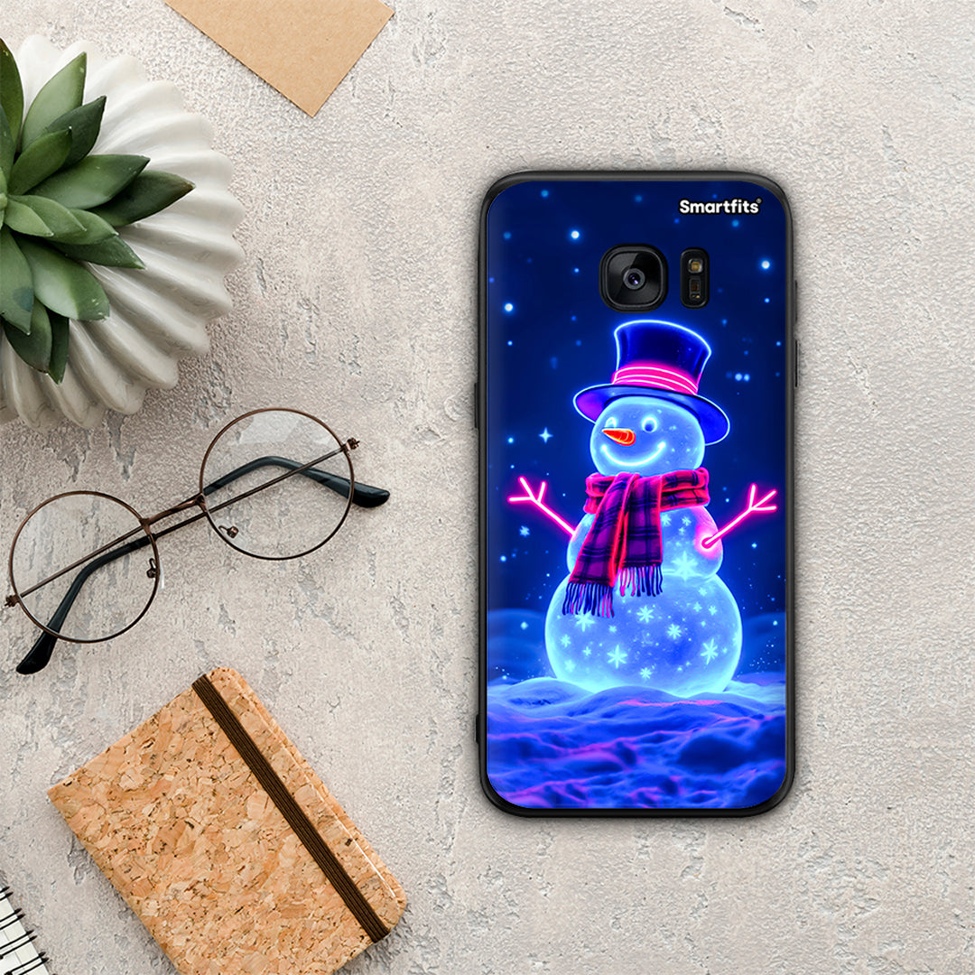 Christmas Neon Snowman - Samsung Galaxy S7 θήκη