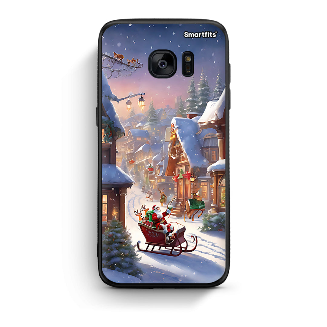 samsung s7 Christmas Snow θήκη από τη Smartfits με σχέδιο στο πίσω μέρος και μαύρο περίβλημα | Smartphone case with colorful back and black bezels by Smartfits