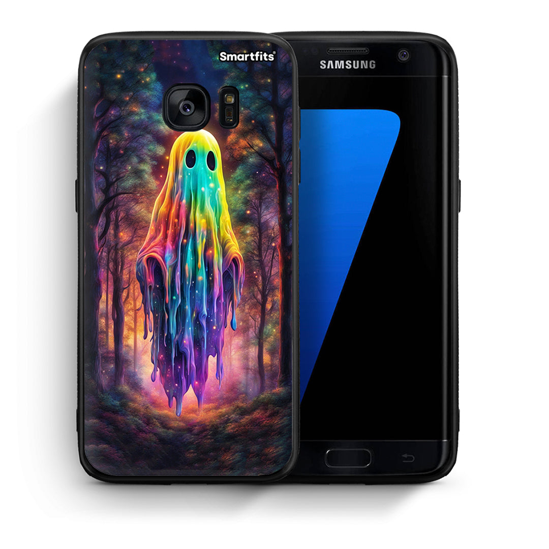 Θήκη Samsung S7 Edge Halloween Ghost από τη Smartfits με σχέδιο στο πίσω μέρος και μαύρο περίβλημα | Samsung S7 Edge Halloween Ghost case with colorful back and black bezels