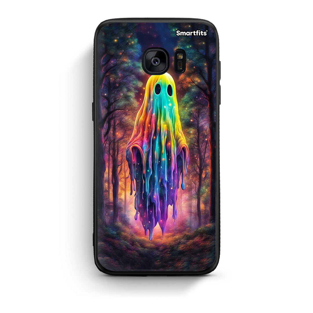 samsung s7 edge Halloween Ghost θήκη από τη Smartfits με σχέδιο στο πίσω μέρος και μαύρο περίβλημα | Smartphone case with colorful back and black bezels by Smartfits