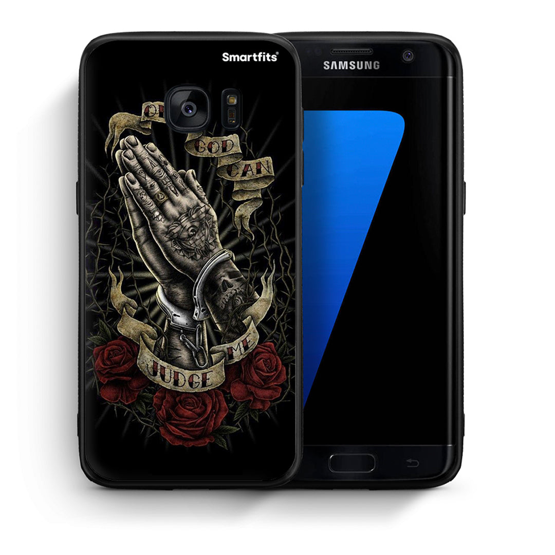 Θήκη Samsung S7 Edge Judge By God από τη Smartfits με σχέδιο στο πίσω μέρος και μαύρο περίβλημα | Samsung S7 Edge Judge By God case with colorful back and black bezels
