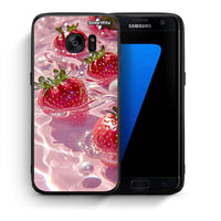Thumbnail for Θήκη Samsung S7 Edge Juicy Strawberries από τη Smartfits με σχέδιο στο πίσω μέρος και μαύρο περίβλημα | Samsung S7 Edge Juicy Strawberries case with colorful back and black bezels