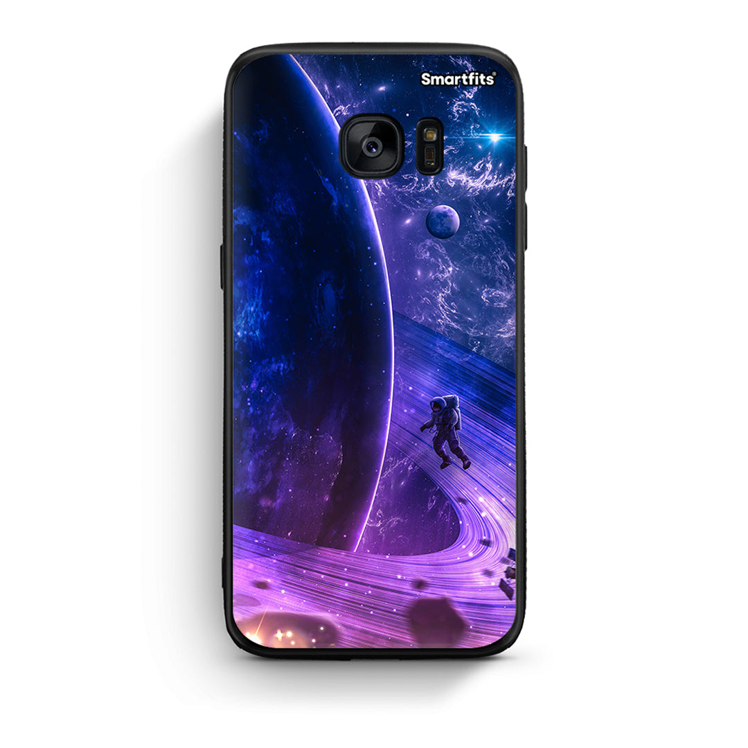 samsung s7 Lost Astronaut θήκη από τη Smartfits με σχέδιο στο πίσω μέρος και μαύρο περίβλημα | Smartphone case with colorful back and black bezels by Smartfits