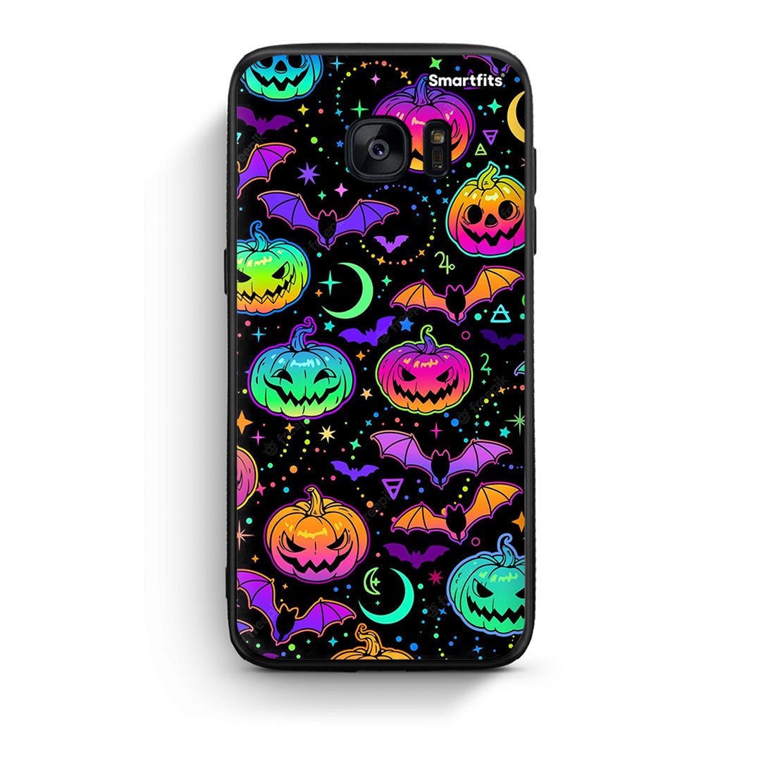 samsung s7 edge Neon Halloween θήκη από τη Smartfits με σχέδιο στο πίσω μέρος και μαύρο περίβλημα | Smartphone case with colorful back and black bezels by Smartfits
