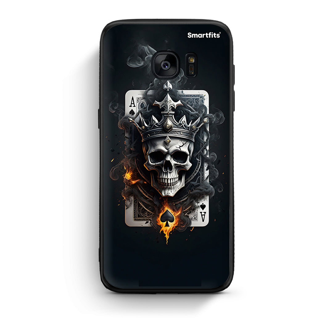 samsung s7 Skull King Ace θήκη από τη Smartfits με σχέδιο στο πίσω μέρος και μαύρο περίβλημα | Smartphone case with colorful back and black bezels by Smartfits