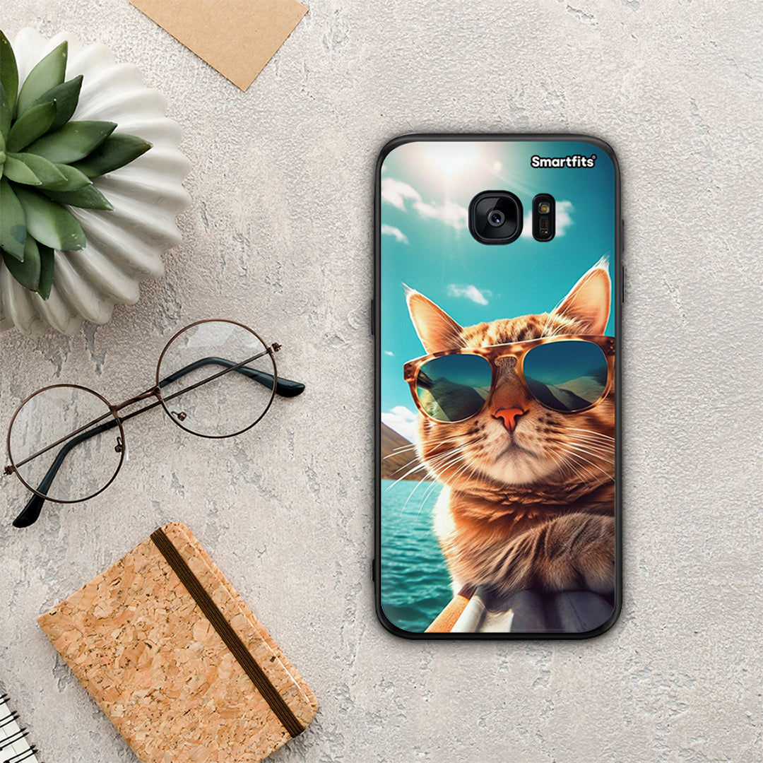 Summer Cat - Samsung Galaxy S7 Edge θήκη