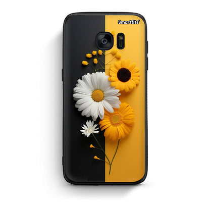 samsung s7 Yellow Daisies θήκη από τη Smartfits με σχέδιο στο πίσω μέρος και μαύρο περίβλημα | Smartphone case with colorful back and black bezels by Smartfits