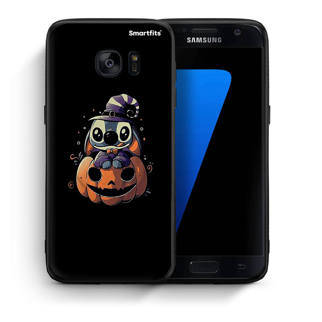 Θήκη Samsung S7 Halloween Stitch από τη Smartfits με σχέδιο στο πίσω μέρος και μαύρο περίβλημα | Samsung S7 Halloween Stitch case with colorful back and black bezels
