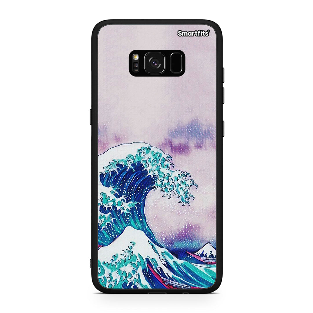 Samsung S8+ Blue Waves θήκη από τη Smartfits με σχέδιο στο πίσω μέρος και μαύρο περίβλημα | Smartphone case with colorful back and black bezels by Smartfits