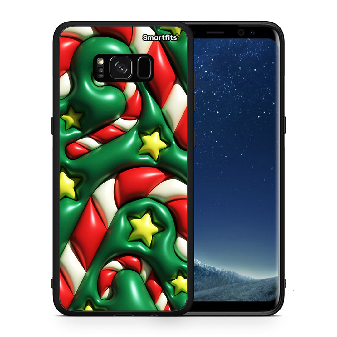 Θήκη Samsung S8 Christmas Bubbles από τη Smartfits με σχέδιο στο πίσω μέρος και μαύρο περίβλημα | Samsung S8 Christmas Bubbles case with colorful back and black bezels