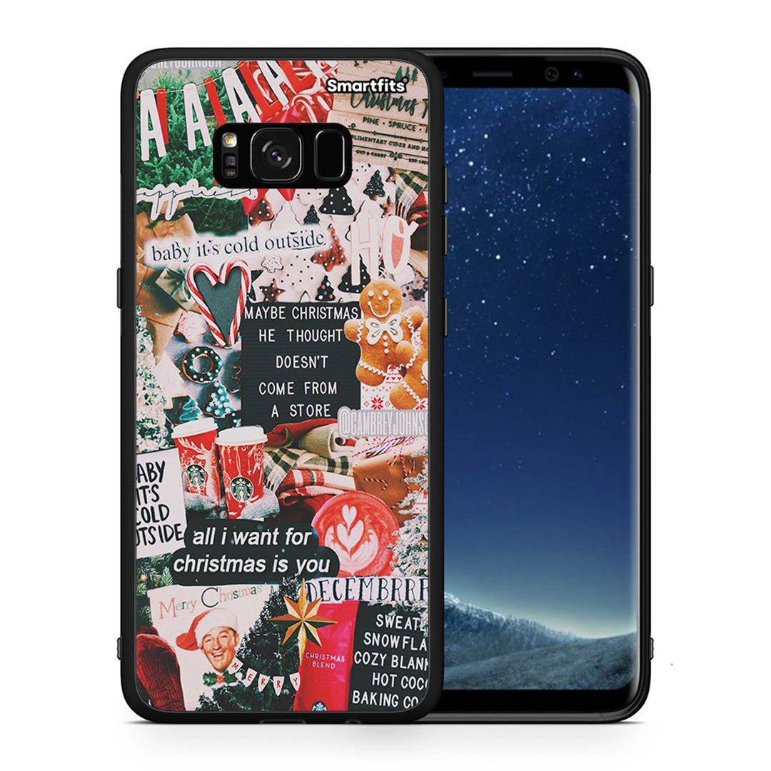 Θήκη Samsung S8 Christmas Happiness από τη Smartfits με σχέδιο στο πίσω μέρος και μαύρο περίβλημα | Samsung S8 Christmas Happiness case with colorful back and black bezels