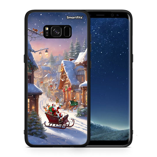 Θήκη Samsung S8 Christmas Snow από τη Smartfits με σχέδιο στο πίσω μέρος και μαύρο περίβλημα | Samsung S8 Christmas Snow case with colorful back and black bezels