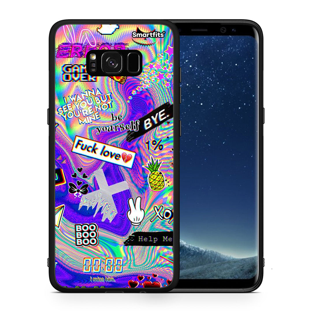 Θήκη Samsung S8 Game Over από τη Smartfits με σχέδιο στο πίσω μέρος και μαύρο περίβλημα | Samsung S8 Game Over case with colorful back and black bezels