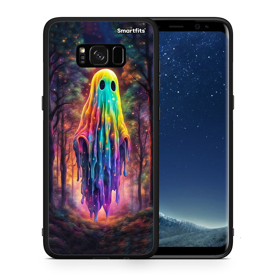 Θήκη Samsung S8+ Halloween Ghost από τη Smartfits με σχέδιο στο πίσω μέρος και μαύρο περίβλημα | Samsung S8+ Halloween Ghost case with colorful back and black bezels