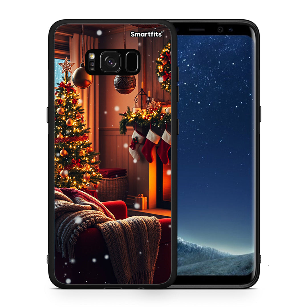 Θήκη Samsung S8 Home For Christmas από τη Smartfits με σχέδιο στο πίσω μέρος και μαύρο περίβλημα | Samsung S8 Home For Christmas case with colorful back and black bezels